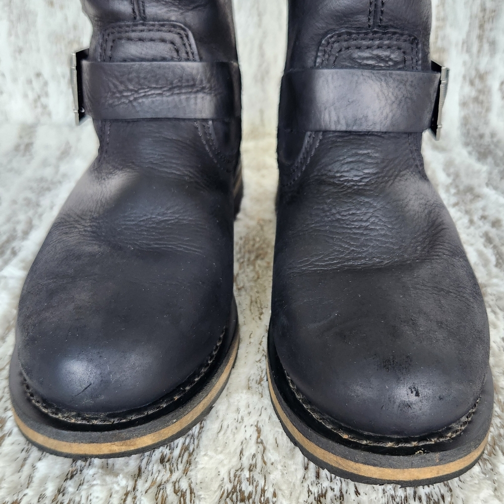 Harley-Davidson "Kommer" Waterproof Motorcycle Boots Black Leather | Women's 7 - Picture 3 of 13